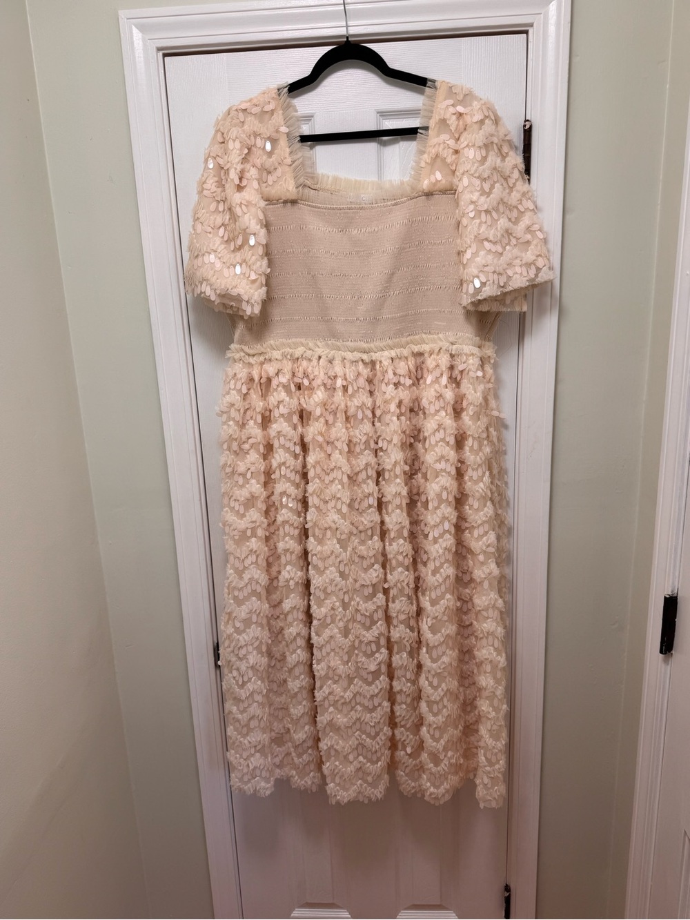 Ivy City Co Cream Lace Sequin Women’s Dress